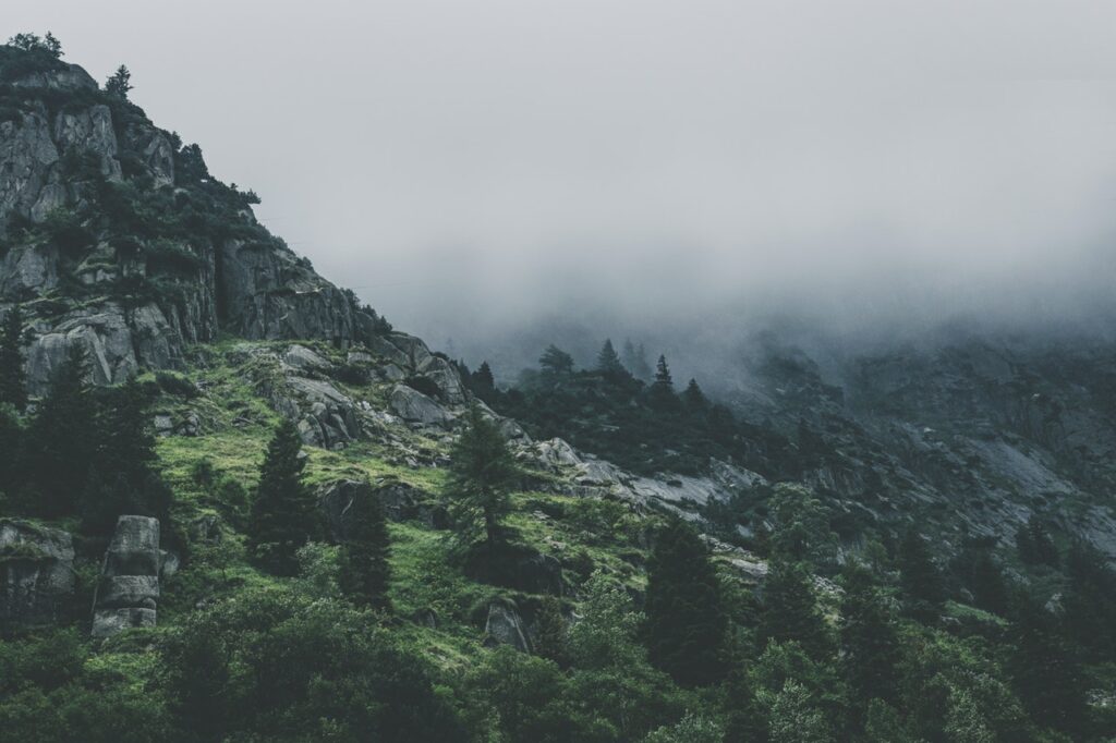 Mist in de bergen